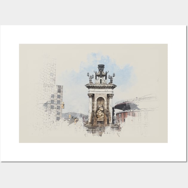 Plaza Catalunya Barcelona Wall Art by neteor